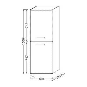 Пенал Jacob Delafon Replay 50.4х39 4х150 шарниры справа белый бриллиант (EB1074D-HU)