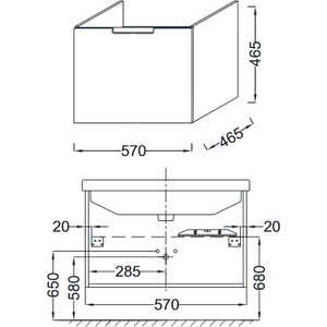 Тумба под раковину Jacob Delafon Struktura 57 (EB1204-E13)