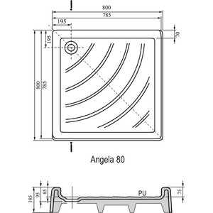 Душевой поддон Ravak Angela PU 80х80 (A004401120)