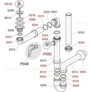 Сифон для мебельной раковины AlcaPlast D40 с накидной гайкой 1 1/4, пластик (A434 / AG210521154)