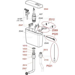 Смывной бачок AlcaPlast Uni Dual универсальный (A93-1/2")