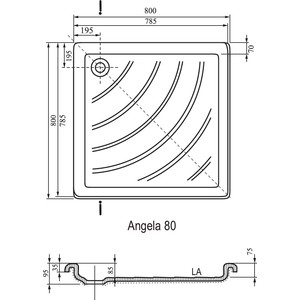 Душевой поддон Ravak Angela LA 80х80 (A014401220)
