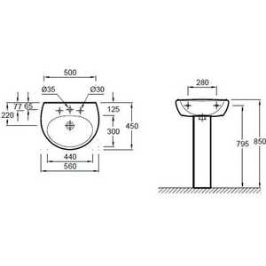 Раковина Jacob Delafon Mideo 56 х 45 см (E4331G-00)