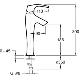 Смеситель для раковины Jacob Delafon Symbol высокий, хром (E19774-CP)