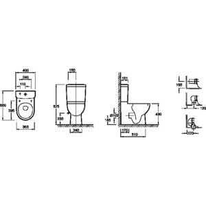 Унитаз с бачком Jacob Delafon Odeon up без сиденья (18558W-00, E4742-00)