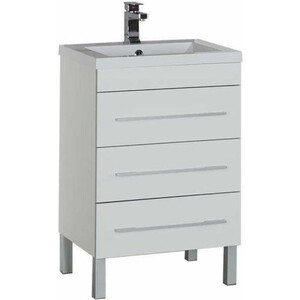 Тумба под раковину Aquanet Верона 58 три ящика, белая (178253)