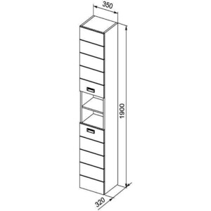 Пенал Aquanet Доминика 35 белый (170802)