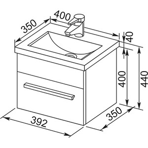 Тумба под раковину Aquanet Нота 40 белая (159137)