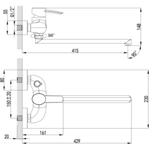Смеситель для ванны Lemark Atlantiss (LM3217C)