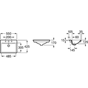 Раковина врезная Roca Diverta 55х42 (32711600Y)