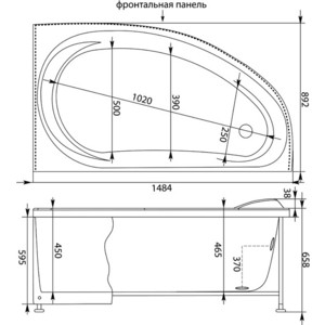 Фронтальная панель Aquanet Maldiva 150 H59,5 R правая, белая (171011)