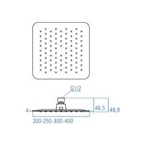 Верхний душ Ideal Standard Idealrain luxe квадратный (B0387MY)