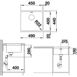 Кухонная мойка Blanco Andano 450-U (522963)