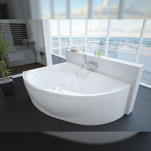 Акриловая ванна Aquatek Альтаир 160х120 левая, фронтальная панель, каркас, слив-перелив (ALT160-0000067)