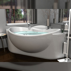 Акриловая ванна Aquatek Эпсилон 150х150 фронтальная панель, каркас, слив-перелив (EPS150-0000066)