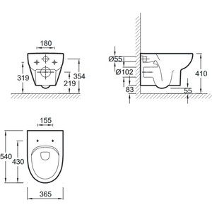 Комплект унитаза Jacob Delafon Odeon UP Rimove с инсталляцией Geberit, безободковый (E4570-00, 8409K-00, 458.124.21.1)