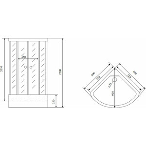 Душевая кабина Timo Lux 80х80х220 стекло прозрачное (T-7780)