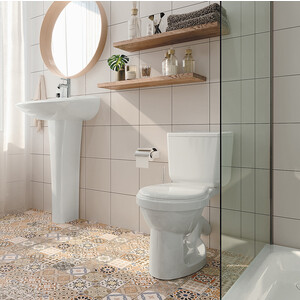 Унитаз-компакт Santek Бриз с сиденьем дюропласт, косой выпуск (1WH302138)