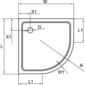 Душевой поддон Cezares Tray A-R 100x100 акриловый (TRAY-A-R-100-550-15-W0)