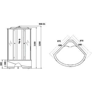 Душевая кабина Niagara NG-908-01 90х90х220