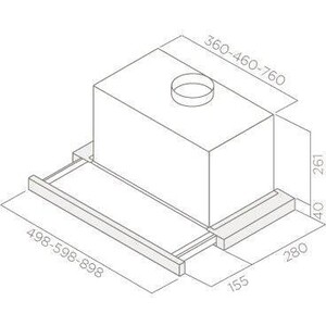 Вытяжка встраиваемая Jet Air Betta 60/GR/BK GL