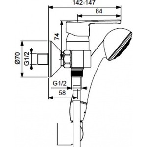 Смеситель для душа Vidima Уно с душем, хром (BA237AA)