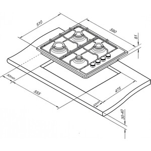 Газовая варочная панель DARINA 1T1 BGM 341 11 X