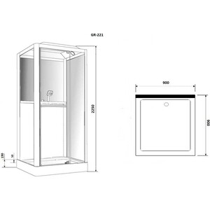 Душевая кабина Grossman GR-221 90x90x225