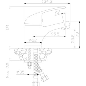 Смеситель для раковины Rossinka Silvermix хром (Y40-11)