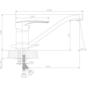 Смеситель для кухни Rossinka Silvermix хром (T40-21)