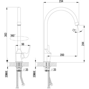 Смеситель для кухни Lemark Plus Advance (LM1205C)