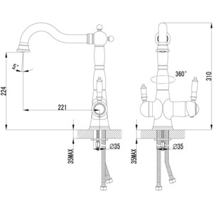 Смеситель для кухни Lemark Comfort с подключением к фильтру (LM3065C)