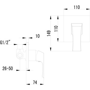 Смеситель для душа Lemark Unit встраиваемый (LM4523C)