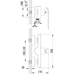 Смеситель для душа Lemark Melange (LM4903CW)