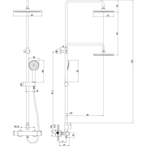 Душевая система Lemark Yeti с термостатом, хром (LM7860C)