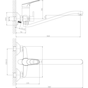 Смеситель для ванны Rossinka Silvermix с душем, хром (B35-34)