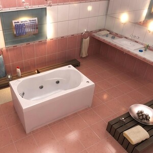 Акриловая ванна BAS Кэмерон 120х70 с каркасом, без гидромассажа (В 00018)