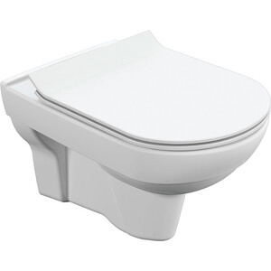 Унитаз подвесной безободковый Cersanit City New Clean ON с сиденьем микролифт Slim (S-MZ-CITY-COn-S-DL-w/60436)