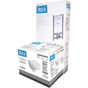 Комплект унитаза Roca Mateo унитаз с сиденьем микролифт + инсталляция, кнопка хром (893100010)