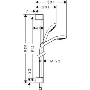 Душевой гарнитур Hansgrohe Croma Select E Vario 90 см 3 режима (26592400)