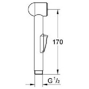 Гигиенический душ Grohe BauCurve с механизмом, хром (123072)