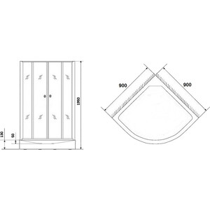 Душевой уголок Niagara Eco 90x90 прозрачный с рисунком, хром (NG-001-08N)