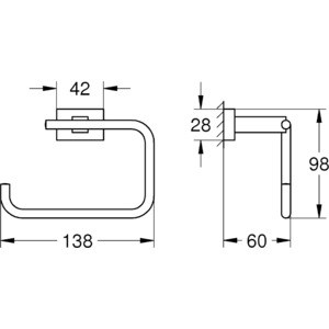 Держатель туалетной бумаги Grohe Essentials Cube (40507001)