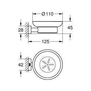 Мыльница Grohe Essentials Cube с держателем (40754001)