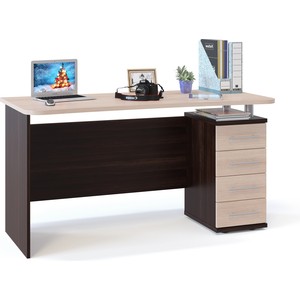 Стол компьютерный СОКОЛ КСТ-105 венге/дуб беленый