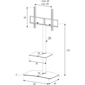 Стойка под телевизор Sonorous PL 2810 WHT-WHT
