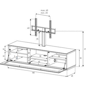 Тумба под телевизор Sonorous STD 161i BLK BLK BS