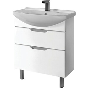 Тумба под раковину Dreja Laguna Plus 75 с ящиками, белый глянец (99.0106)