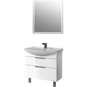 Тумба под раковину Dreja Laguna Plus 105 с ящиками, белый глянец (99.0108)