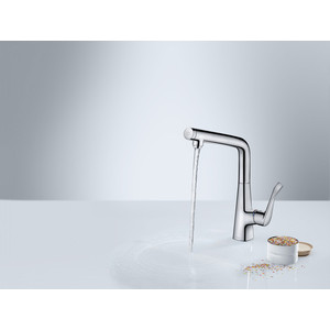 Смеситель для кухни Hansgrohe Metris Select сталь (14883000)